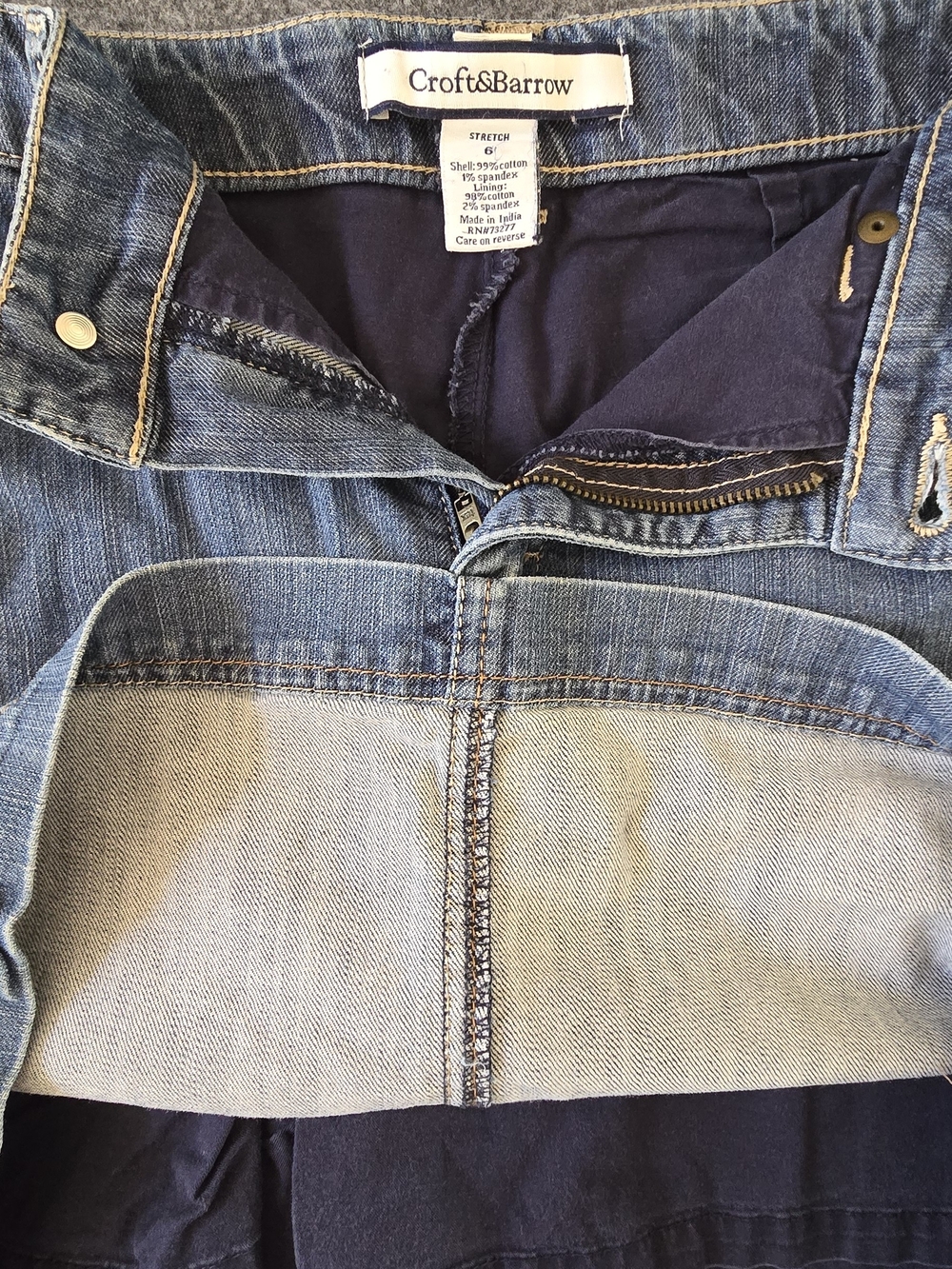 Croft & Barrow Women's Skort Blue Stretch Denim Jeans